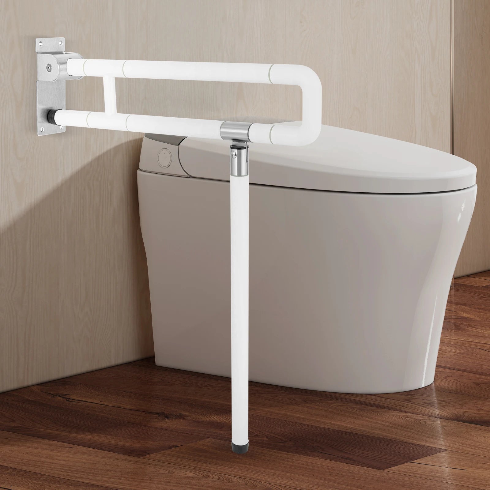 Toilet Grab Bar,Handicap Grab Bars,Foldable Drop down Toilet Rails,Seat Support Aid Assist Rail,Non-slip Toilet Bar