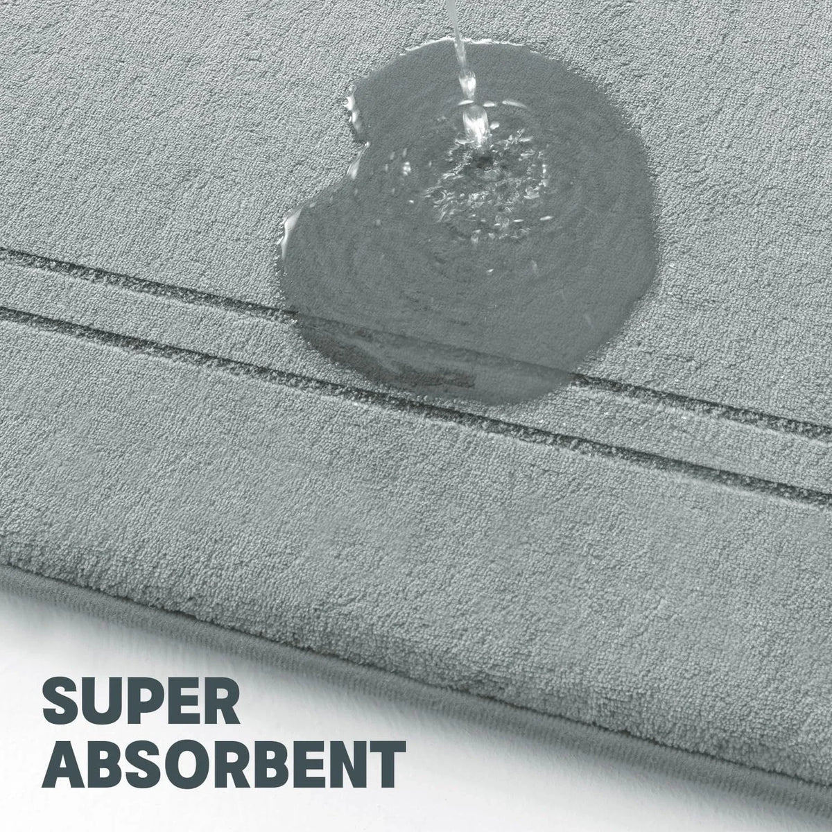 3PCS Absorbent Bath Mats Set Non-Slip Memory Foam Bathroom Rug Soft Quick Dry Carpet Standing Pad Machine Wash For Bathroom