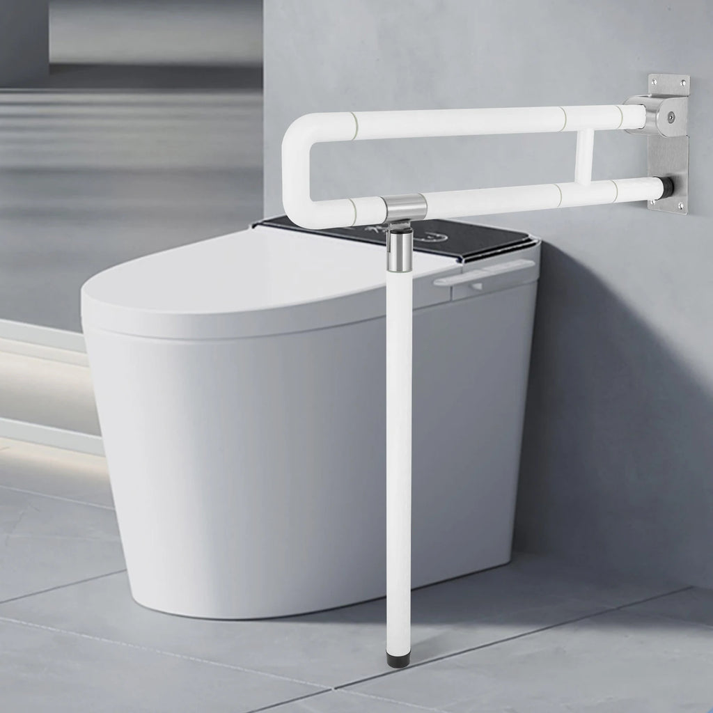 Toilet Grab Bar,Handicap Grab Bars,Foldable Drop down Toilet Rails,Seat Support Aid Assist Rail,Non-slip Toilet Bar
