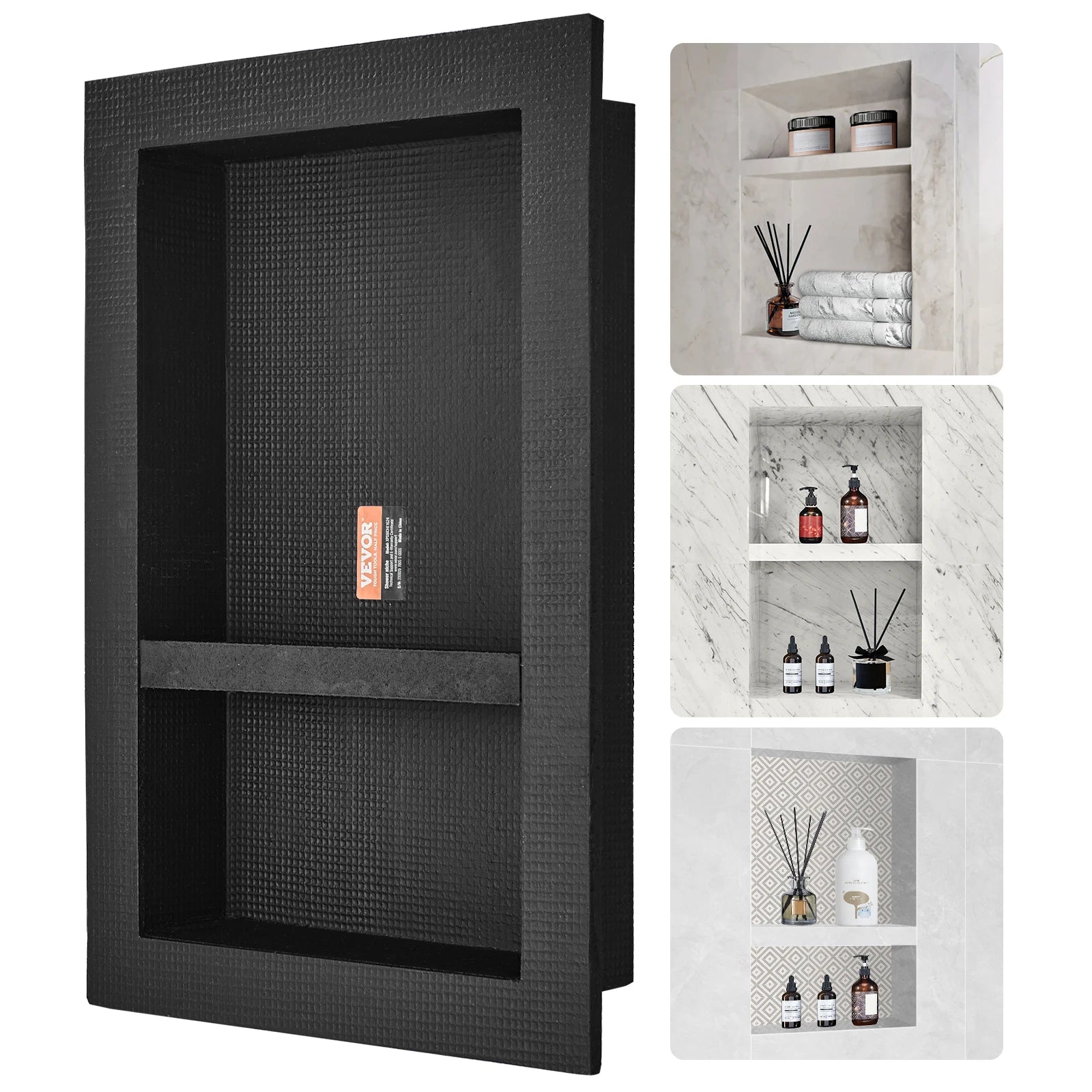 SucceBuy Shower Niche Ready for Tile Shelf Organizer  Corners Niche Recessed Sealed Protection  Soap Storage for Shower Bathroom